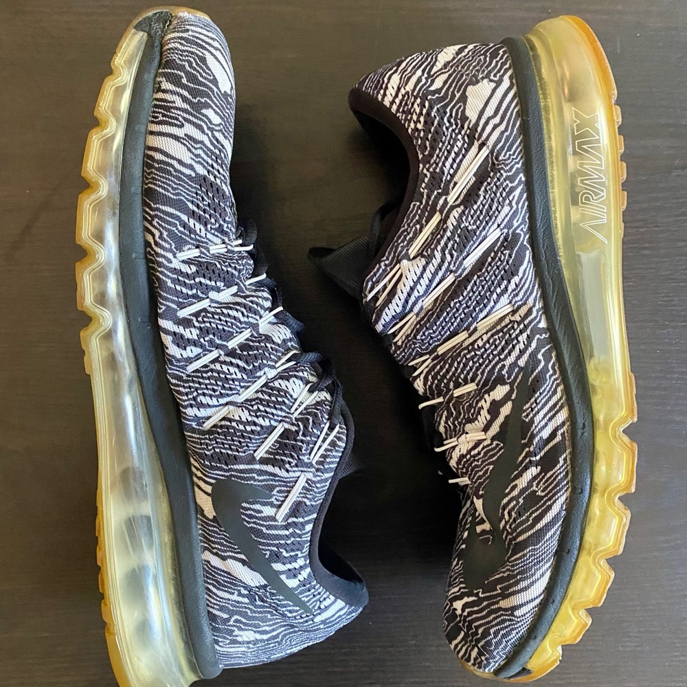 Nike Air Max Print 2016 Men's Running Shoes Black White Oreo Zebra Size 13
